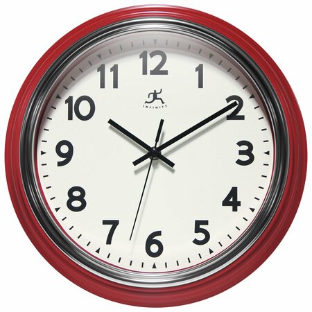 INFINITY INSTRUMENTS Gas Station Classic Wall Clock, Red, 12 in. 20332RD-4562